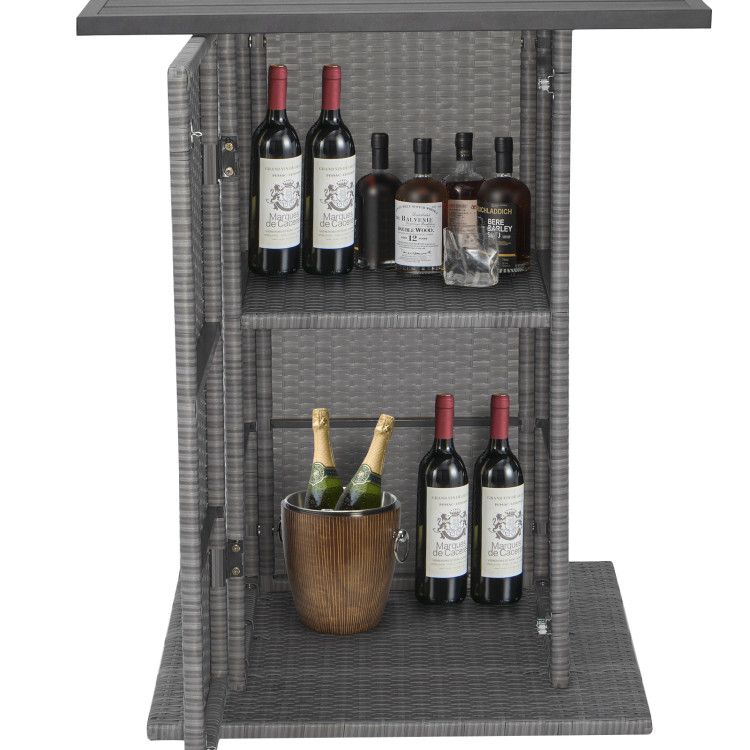 Rattan Mid-Century Bar Set, White (view 11)