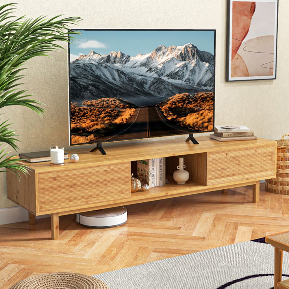 63" TV Mid-Century TV Stand, Natural (view 3)