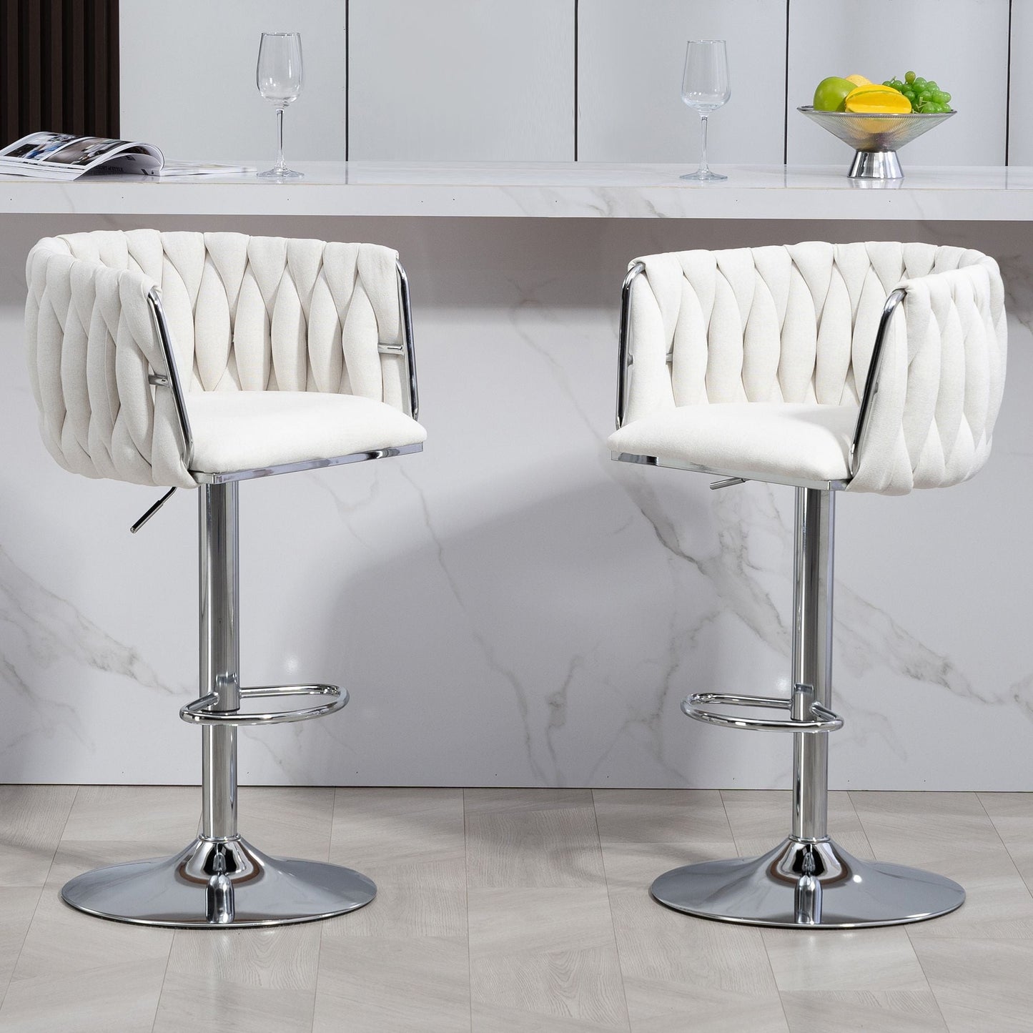 Metal Mid-Century Accent Chair, Beige (view 8)