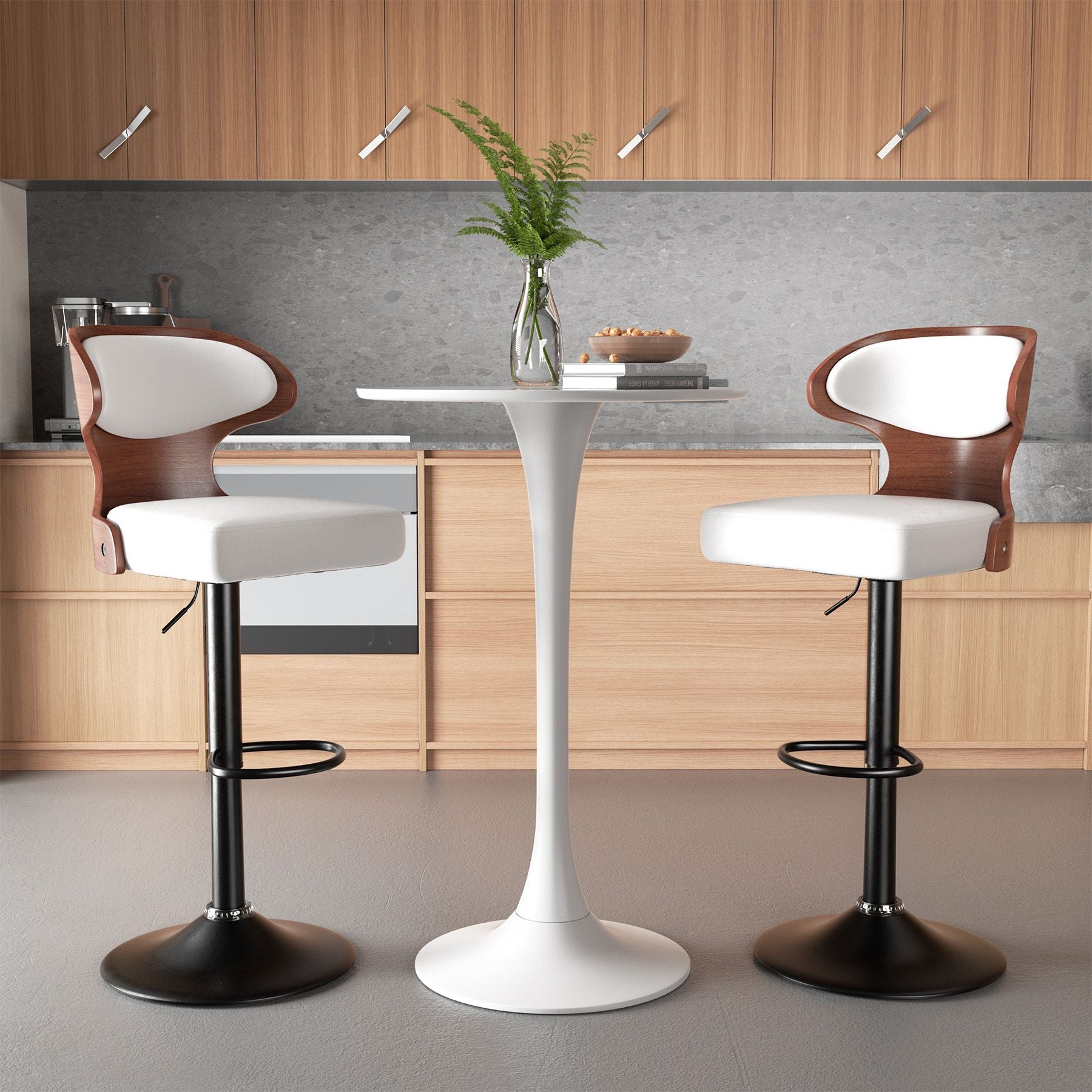 Faux Leather Swivel Bar Stools, Set of 2, 40" Tall (view 38)