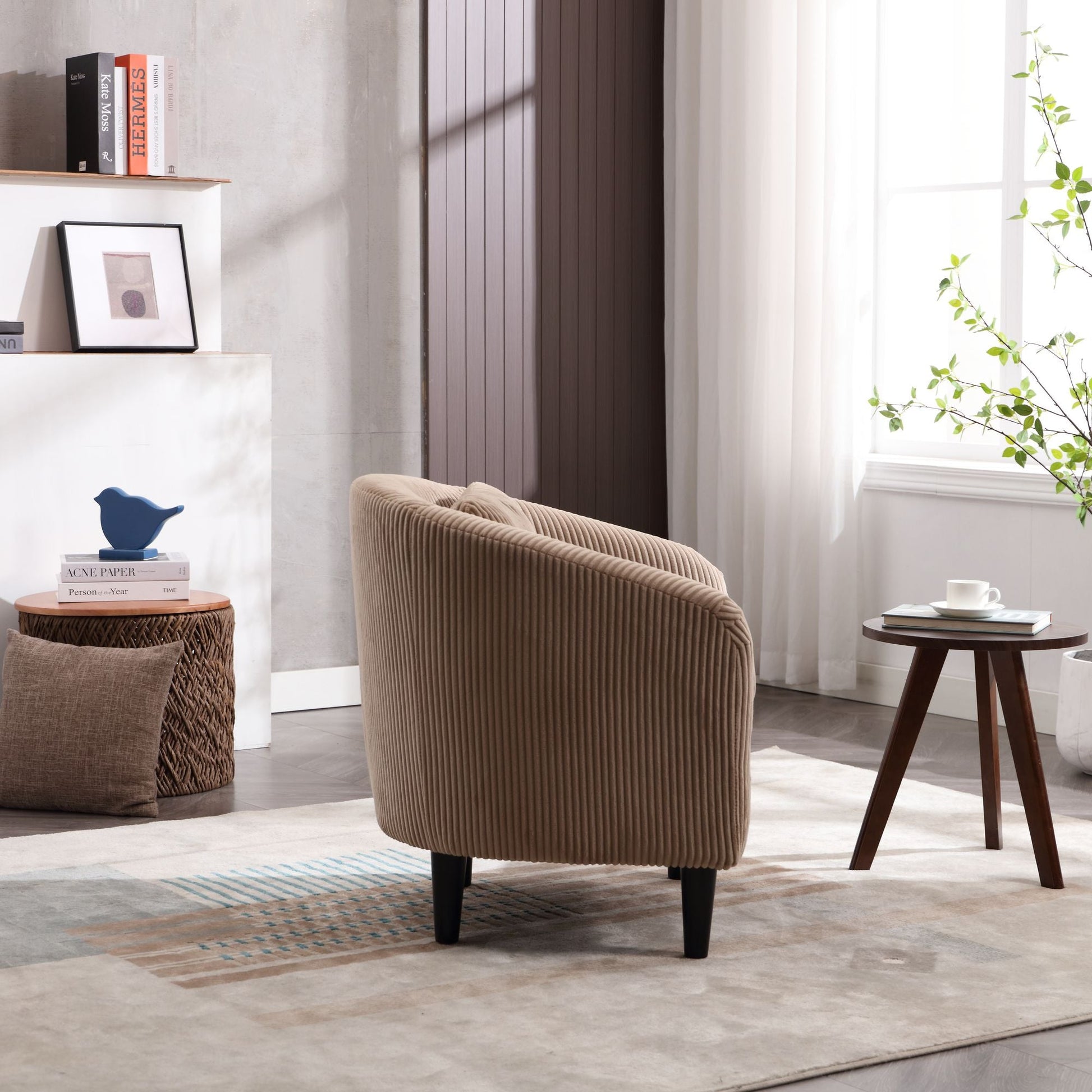 Upholstered 3-Seat Mid-Century Sofa, Beige (view 67)