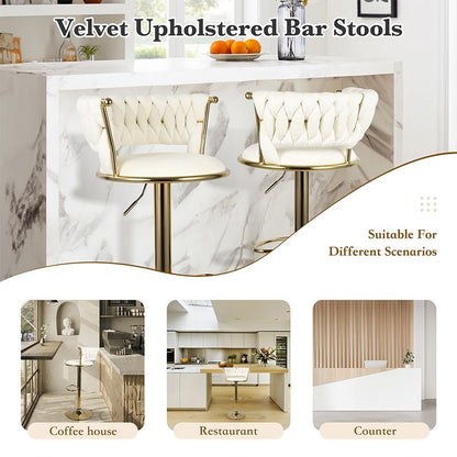 Velvet Swivel Bar Stools, Set of 2, 18" Wide (view 42)
