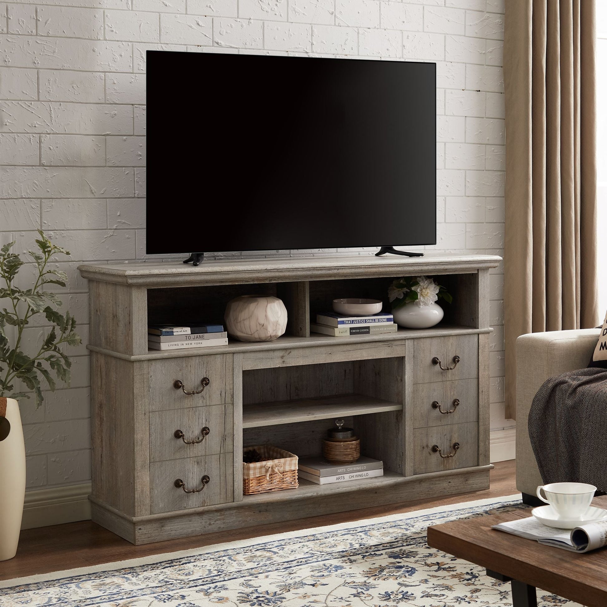 65" TV Mid-Century TV Stand, Espresso (view 9)
