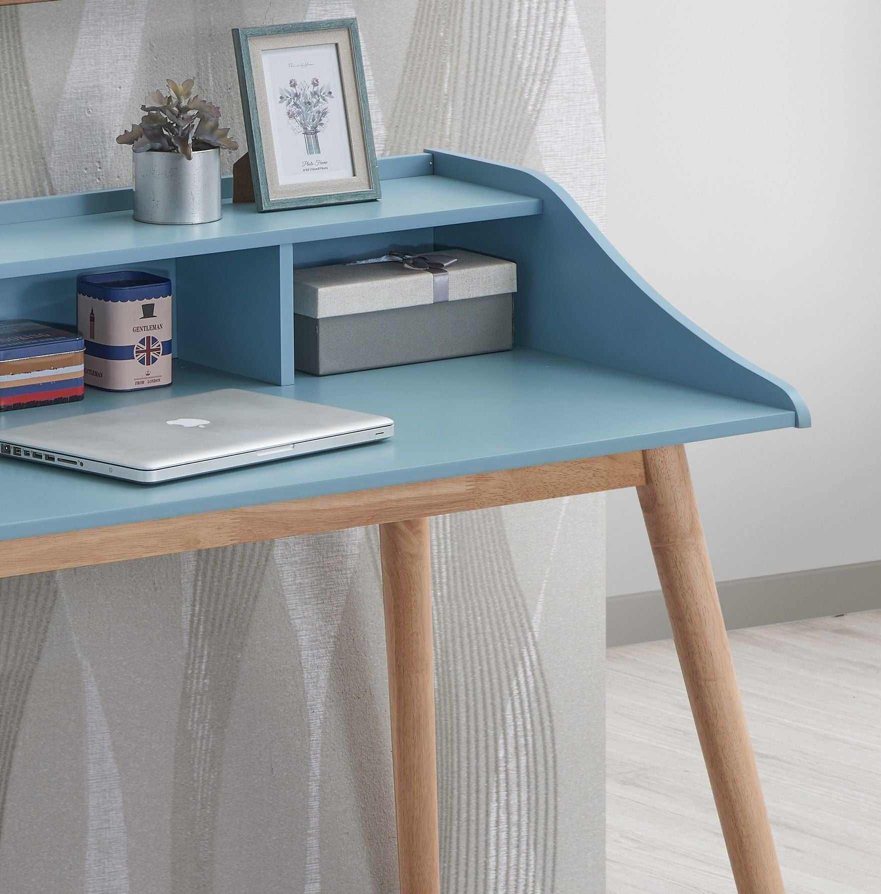 43.3" Mid-Century Desk, Blue (view 5)