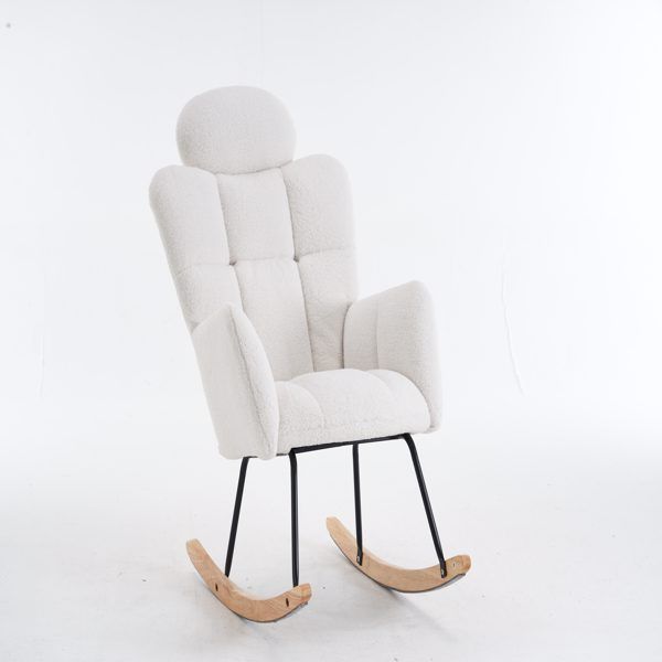 Wood Mid-Century Accent Chair, Ivory