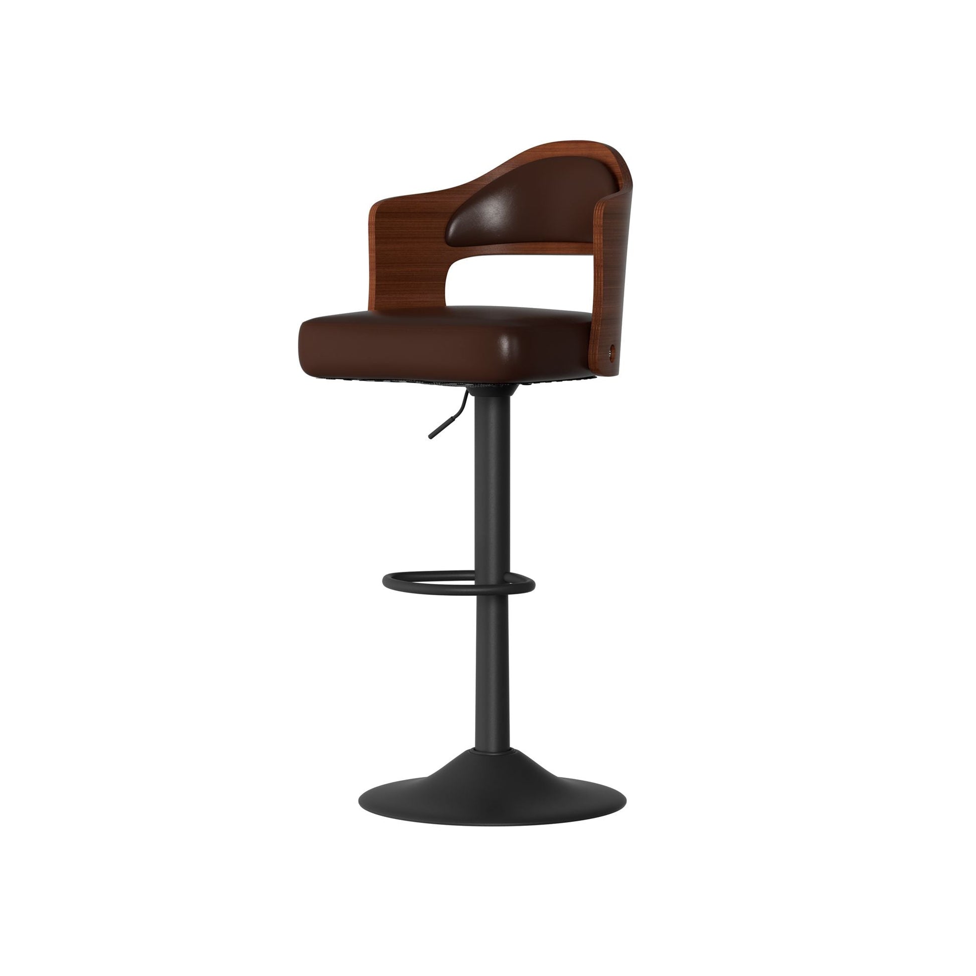 Faux Leather Swivel Bar Stools, Set of 2, PU Leather (view 96)