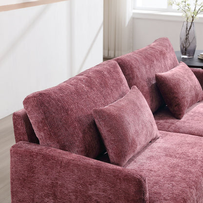 Chenille 2-Seat Mid-Century Sofa, Brown, 68.9" Wide (view 12)