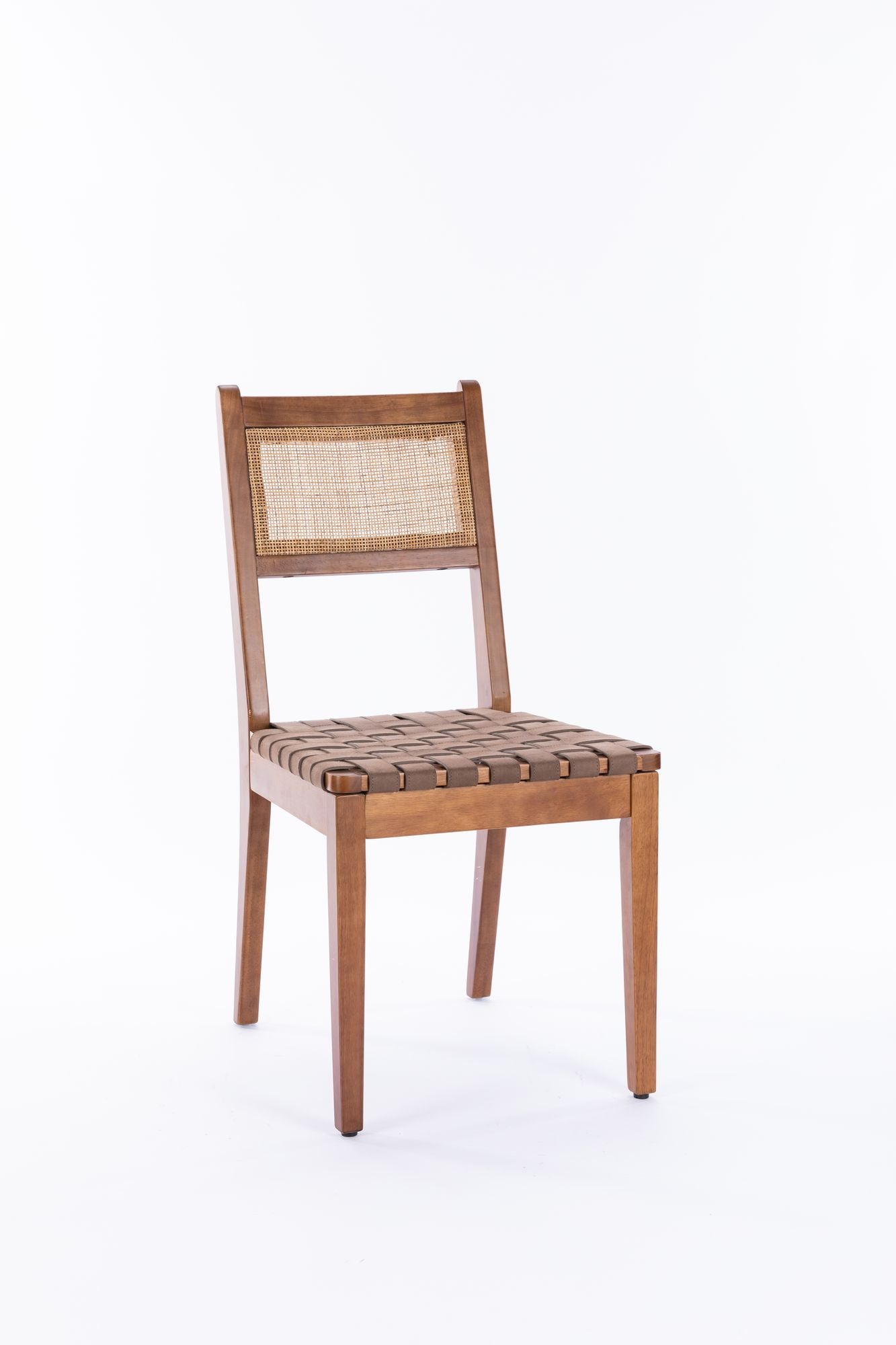 Leather Mid-Century Dining Chairs, Set of 2, Brown, 20" Wide (view 3)