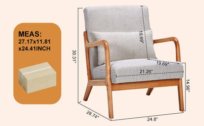 Upholstered Mid-Century Accent Chair, Dark Gray (view 2)