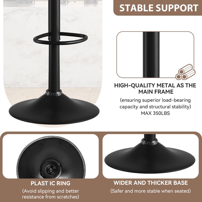 Faux Leather Swivel Bar Stools, Set of 2, 18" Wide (view 54)