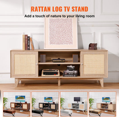 75" TV Mid-Century TV Stand, Oak, 60" Wide (view 3)