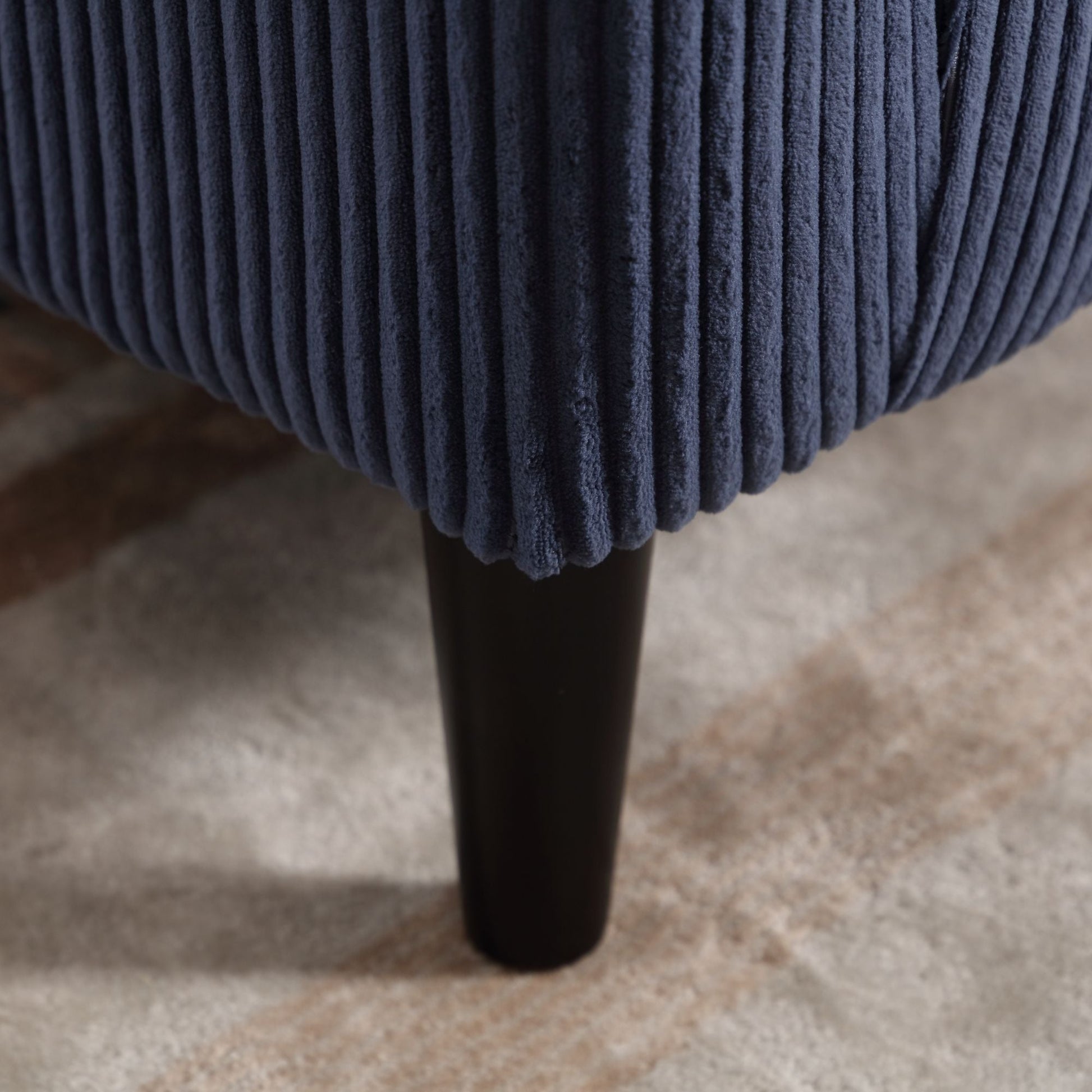 Upholstered 3-Seat Mid-Century Sofa, Black (view 37)