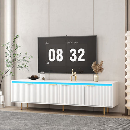 80" TV Mid-Century TV Stand, White, 60" Wide (view 12)