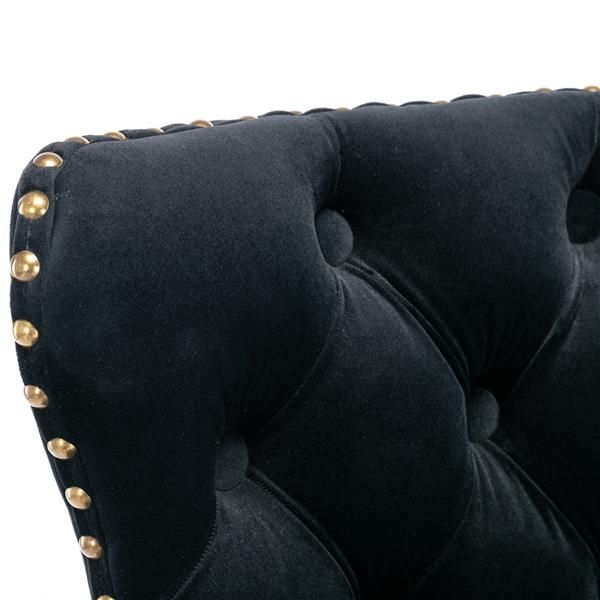 Velvet Swivel Bar Stools, Black, Set of 2 (view 9)