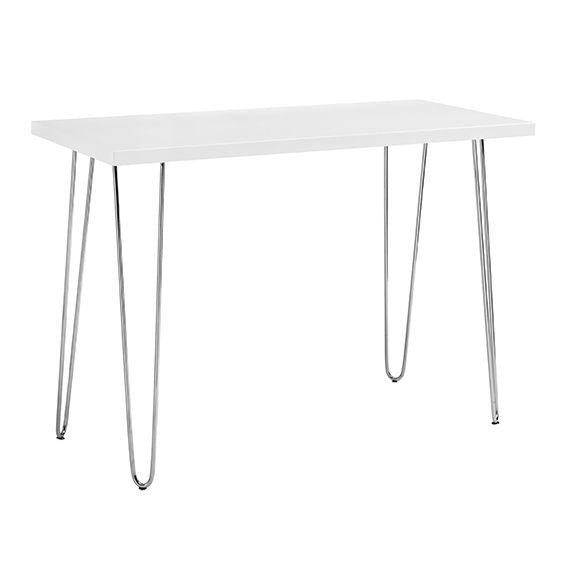 48" Mid-Century Desk, White, 48" Wide