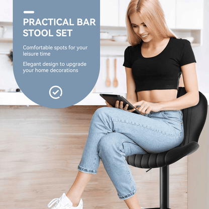 Faux Leather Swivel Bar Stools, Set of 2, Beige (view 77)