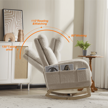 Wood Mid-Century Rocking Chair, WHITE (view 14)