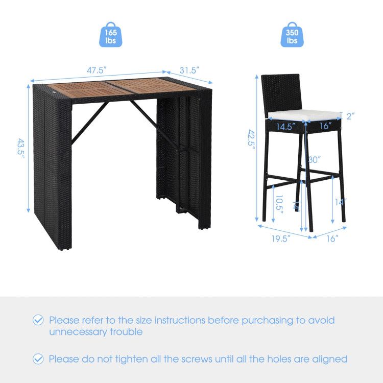 5 Pieces Patio Acacia Wood Dining Set (view 5)