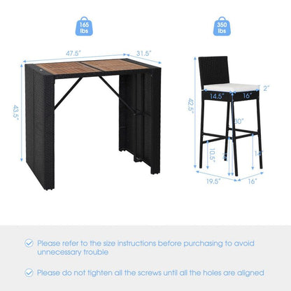 5 Pieces Patio Acacia Wood Dining Set (view 5)