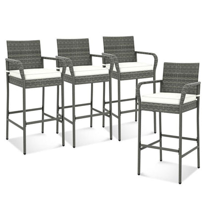 Rattan Mid-Century Accent Chair, Mix Gray, 23" Wide (view 2)