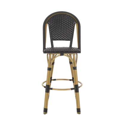 Rattan Swivel Bar Stools, Black, Set of 2, 45.75" Tall (view 6)