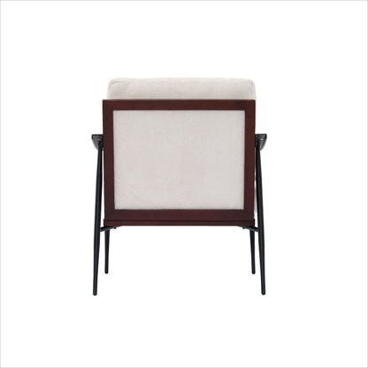Linen Mid-Century Accent Chair, White, 33" Tall (view 17)