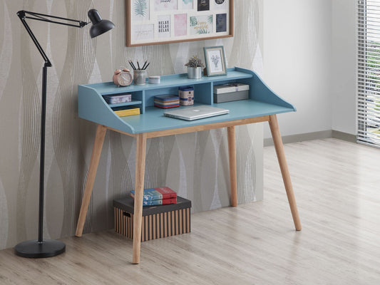 43.3" Mid-Century Desk, Blue