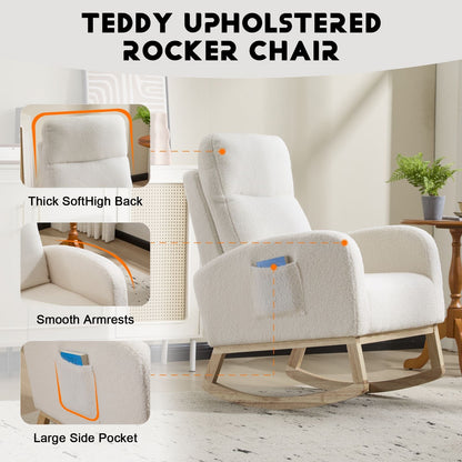 Teddy Mid-Century Rocking Chair, White (view 5)