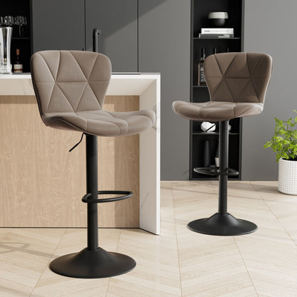 Faux Leather Swivel Bar Stools, Set of 2, Adjustable Height (view 108)
