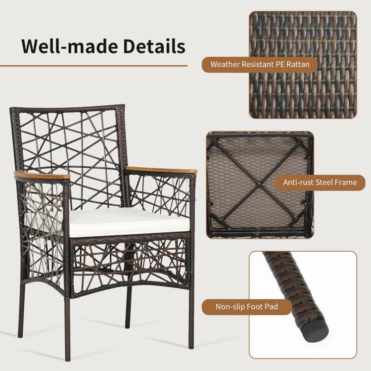 Rattan Mid-Century Dining Chairs, as show (view 5)