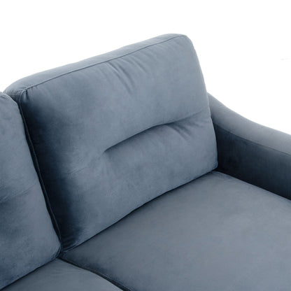Solid Wood Mid-Century Sectional Sofa, Gray, Compact (view 9)