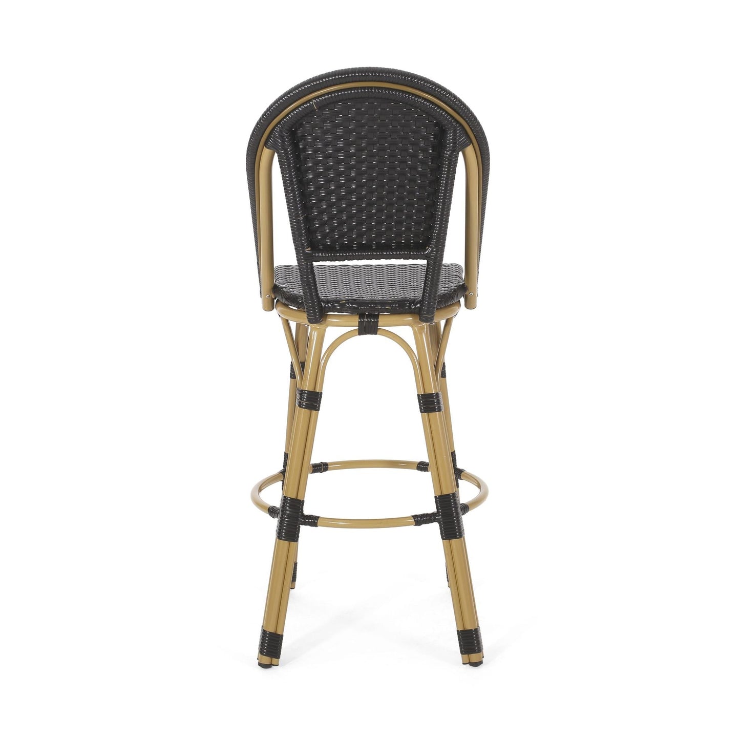 Rattan Swivel Bar Stools, Black, Set of 2, 19.75" Wide (view 11)