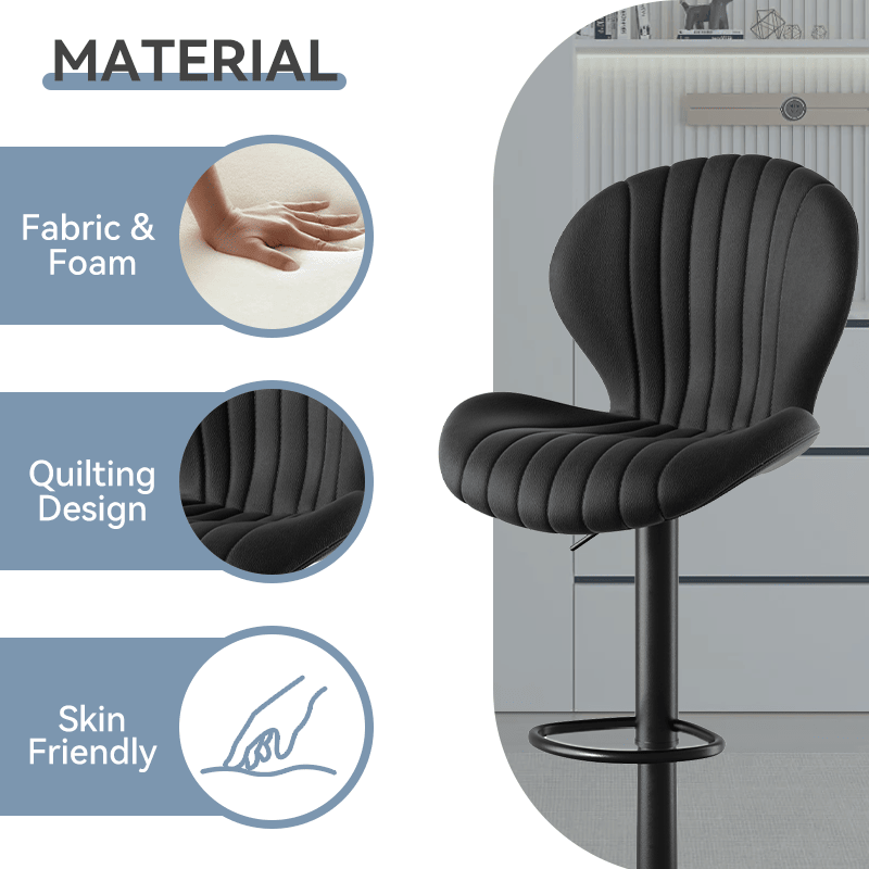 Faux Leather Swivel Bar Stools, Set of 2, Beige (view 21)