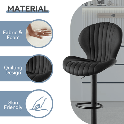 Faux Leather Swivel Bar Stools, Set of 2, Beige (view 21)
