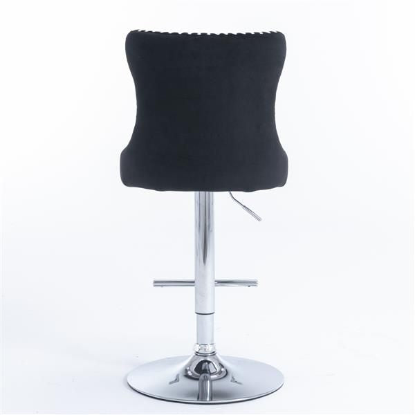 Black Velvet Swivel Bar Stools, Gold Base, Set of 2 (view 7)
