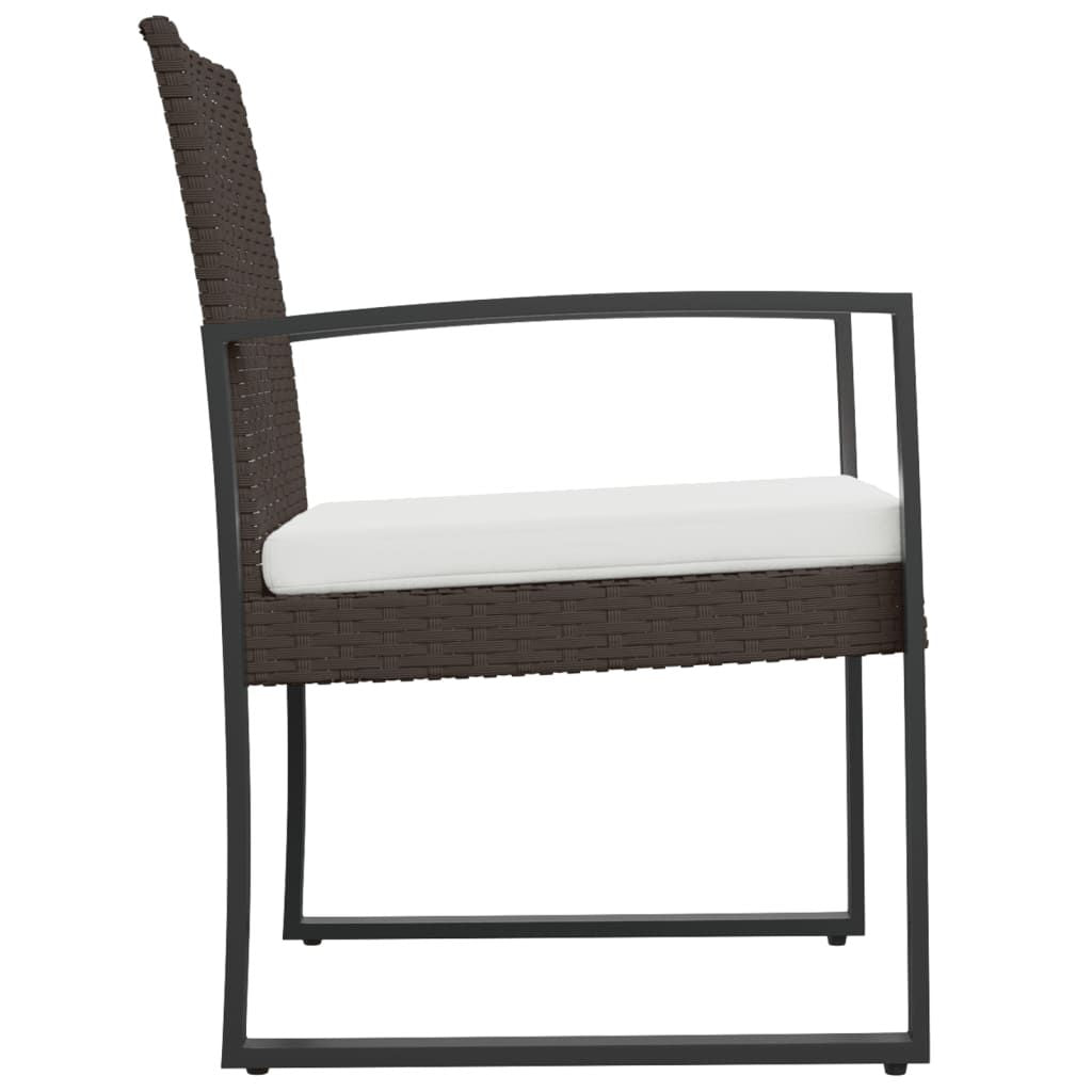 Patio Dining Chairs 2-Piece Black PP Rattan (view 4)