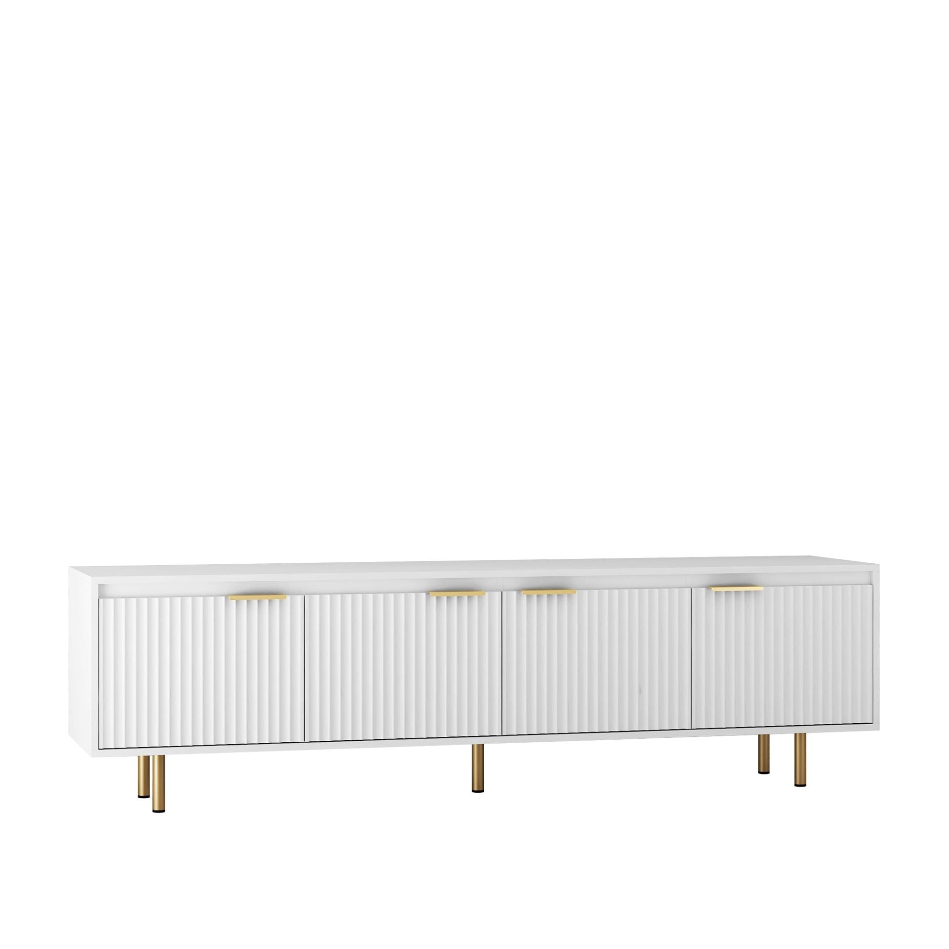 80" TV Mid-Century TV Stand, White, 60" Wide (view 7)