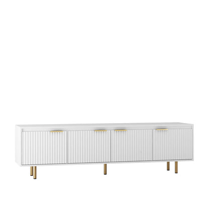 80" TV Mid-Century TV Stand, White, 60" Wide (view 7)