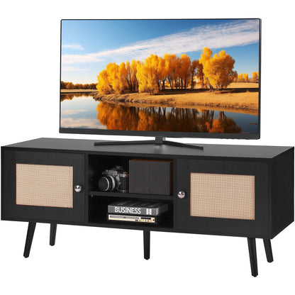 55" TV Mid-Century TV Stand, Black (view 9)