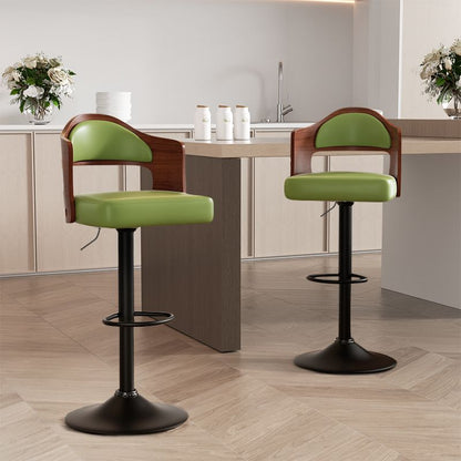 Faux Leather Swivel Bar Stools, Set of 2, 18" Wide (view 98)