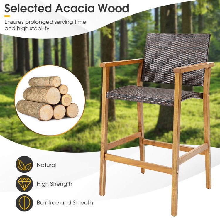 Rattan Mid-Century Accent Chair, Natural, 24.5" Wide (view 2)