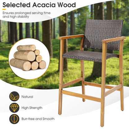 Rattan Mid-Century Accent Chair, Natural, 24.5" Wide (view 2)