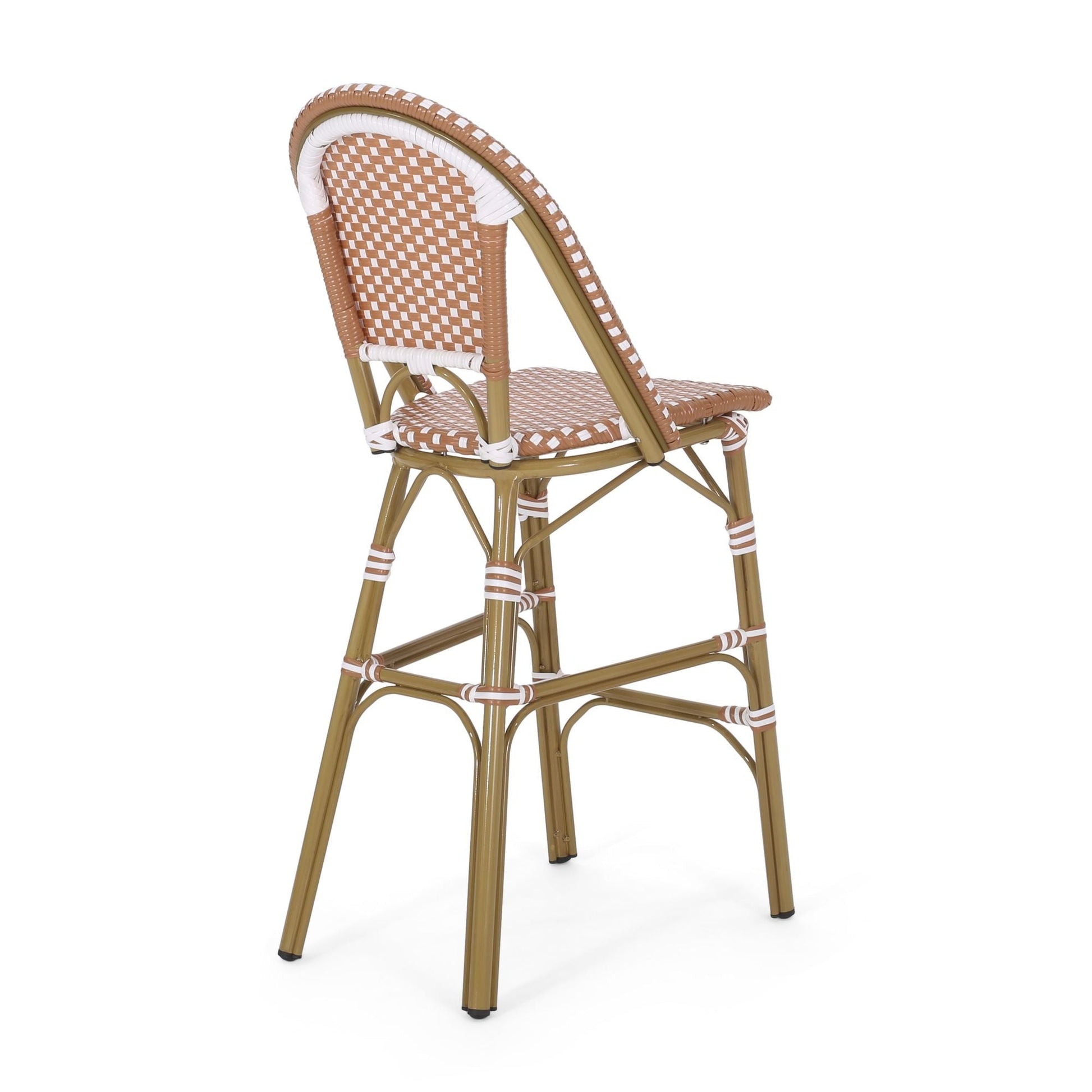 Rattan Swivel Bar Stools, White, Set of 2 (view 8)