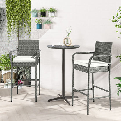 Rattan Swivel Bar Stools, Mix Gray, Set of 2, 23" Wide (view 3)