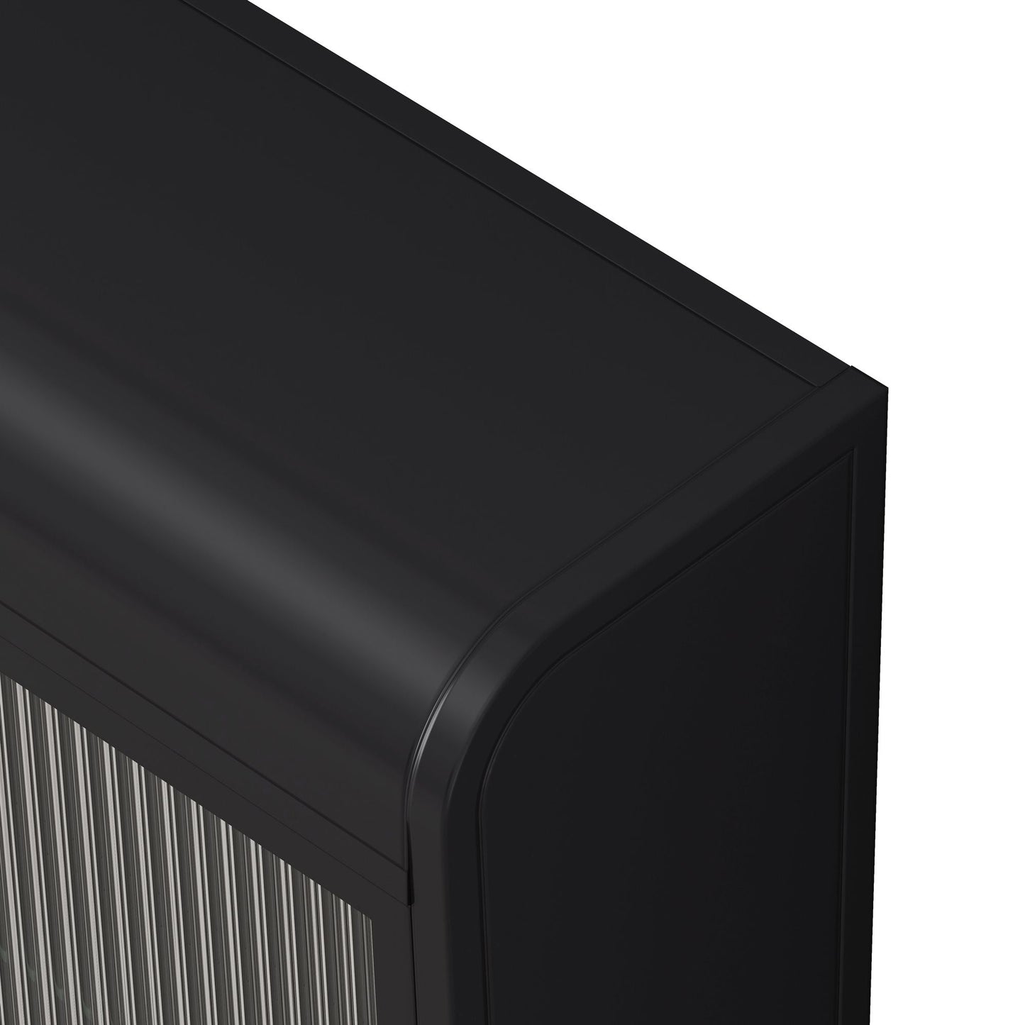 Metal Mid-Century Cabinet, Black, 3-Door (view 10)