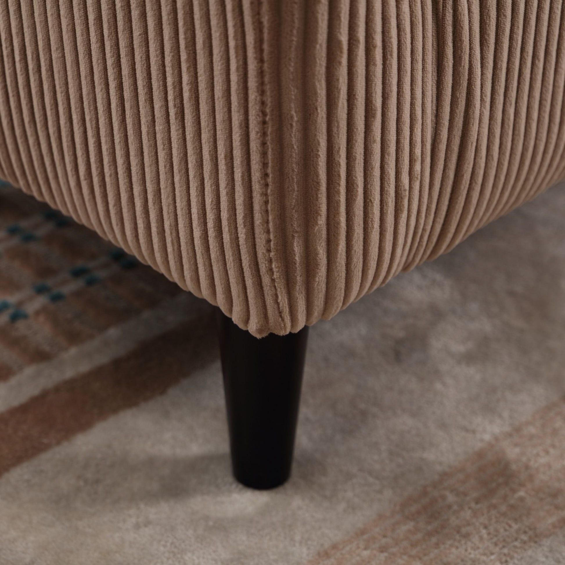 Upholstered 3-Seat Mid-Century Sofa, Black (view 70)