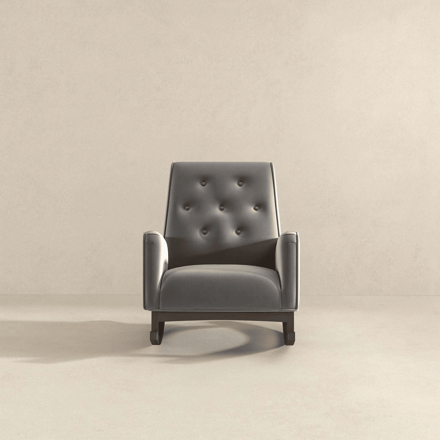 Demetrius Light Grey Fabric Solid Wood Rocking Chair (view 5)