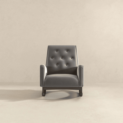 Demetrius Light Grey Fabric Solid Wood Rocking Chair (view 5)