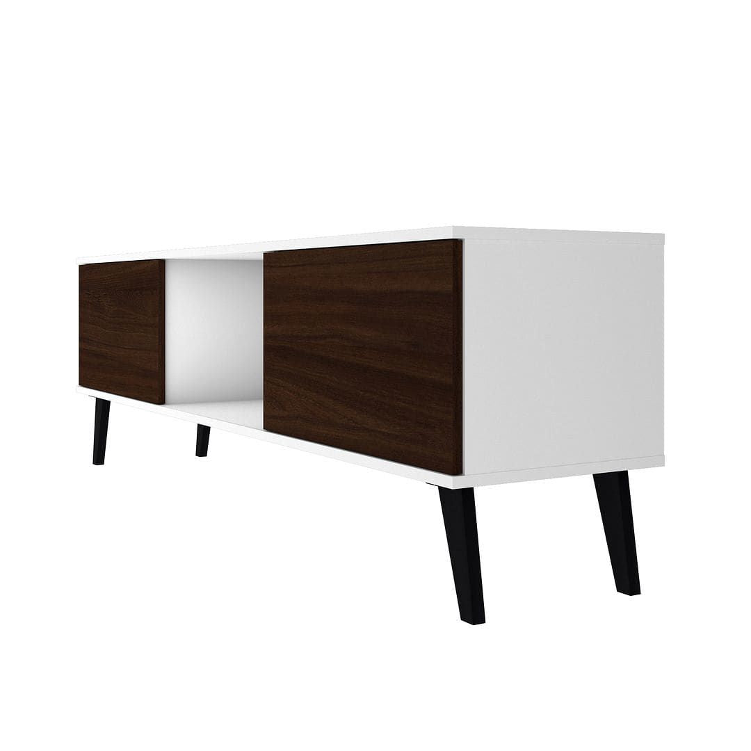 Mid-Century TV Stand, White, Nut Brown (view 5)