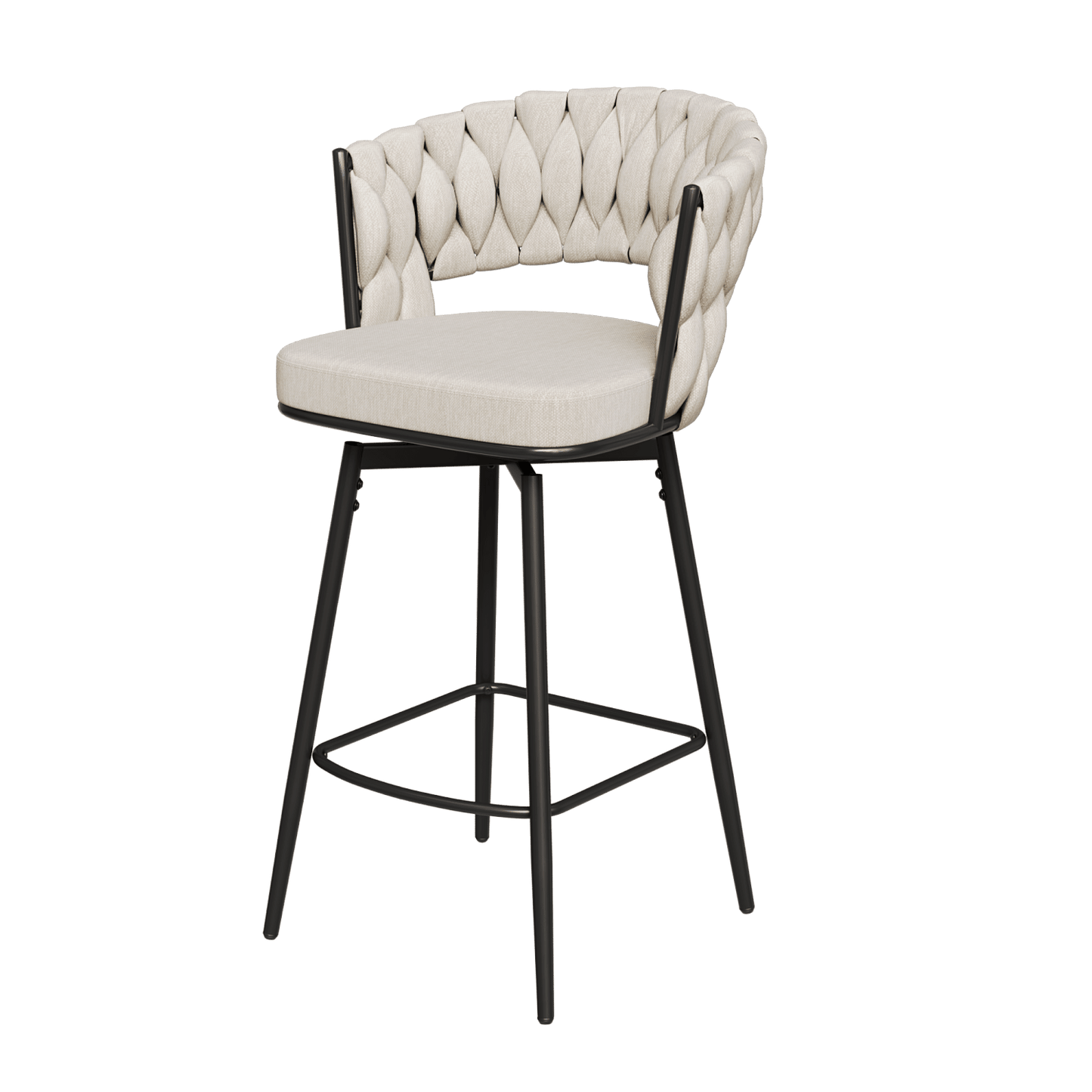 360-Degree Swivel Bar Chairs, Cushioned, Metal Legs, Set of 2 (view 7)